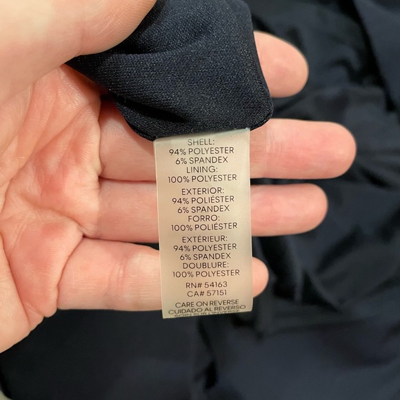 Floor length special occasion gown Calvin Klein navy blue cap sleeve - Picture 7 of 7